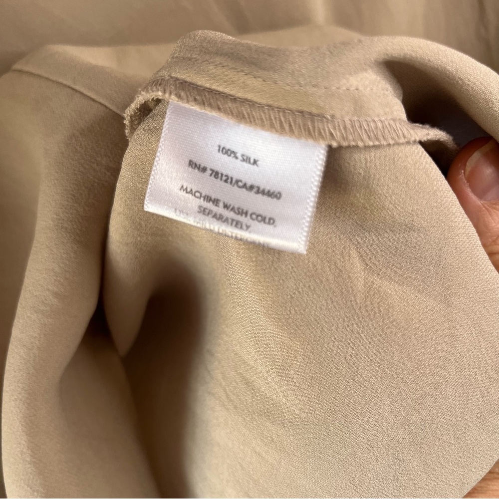 Eileen Fisher 100% Silk Maxi Skirt Beige Tan NWOT Size SP - Picture 4 of 5